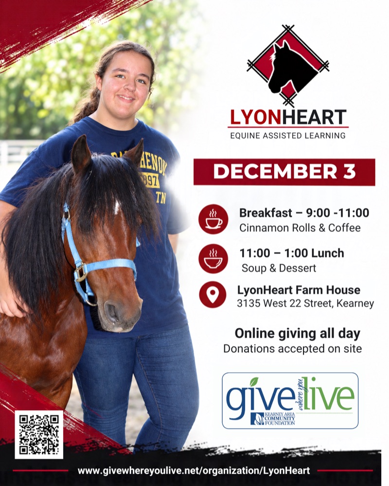 Give Where You Live, December 3: support LyonHeart Equine Assisted Learning at givewhereyoulive.net